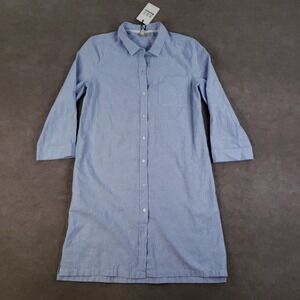 Barbour Seaglow Dress Womens Size Size 6 Blue Striped Long Sleeve Pockets Button